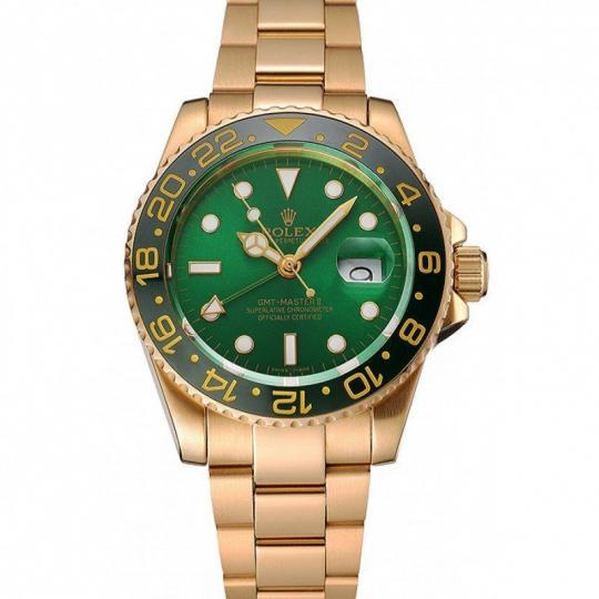 Replica Rolex GMT Master II Green Dial And Bezel Gold Case And Bracelet 1453750