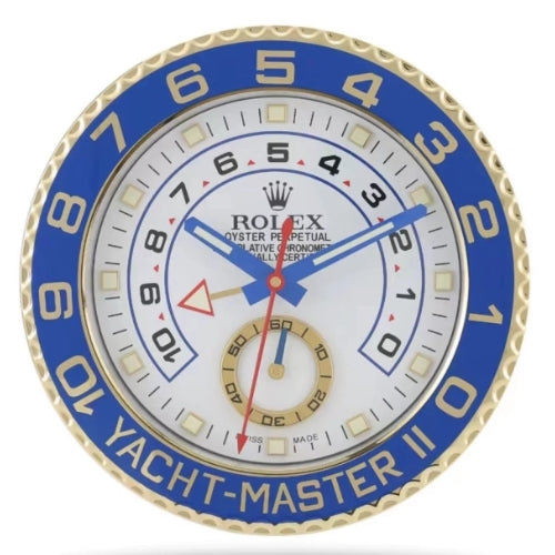 Yachtmaster II Wall Clock | Blue & Gold Style