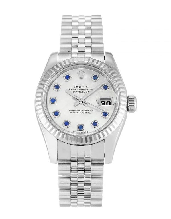 Replica Rolex Datejust Lady Pearl-White & Sapphire Dial 179174