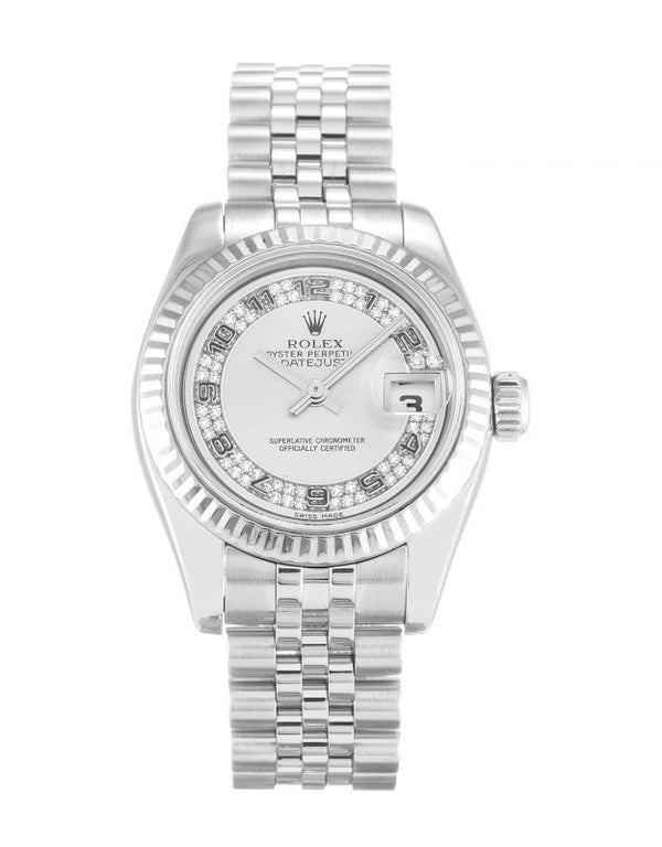 Replica Rolex Datejust Lady Silver Diamond Dial 179174