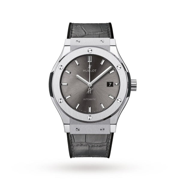 Hublot Classic Fusion Men Automatic Grey Alligator Watch 542.NX.7071.LR