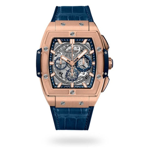 Hublot Spirit Of Big Bang Men Automatic Blue Alligator Watch 641.OX.7180.LR