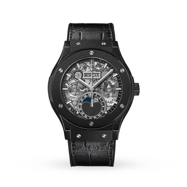 Hublot Classic Fusion Men Automatic Black Alligator Watch 547.CX.0170.LR