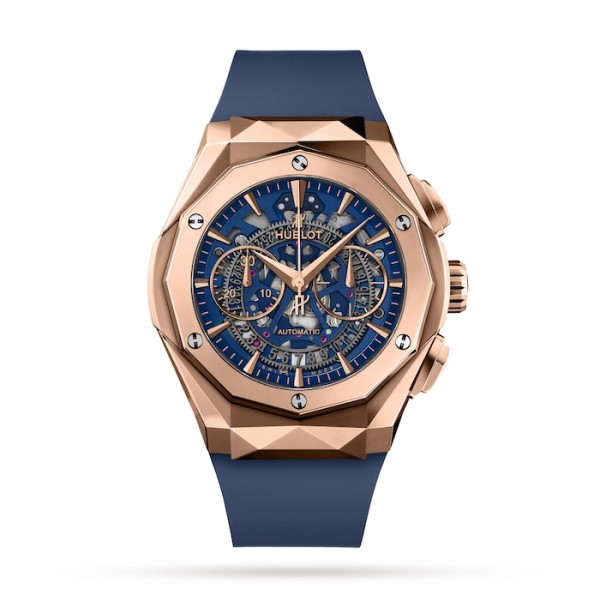 Hublot Classic Fusion Men Automatic Blue Rubber Watch 525.OX.5180.RX.ORL21