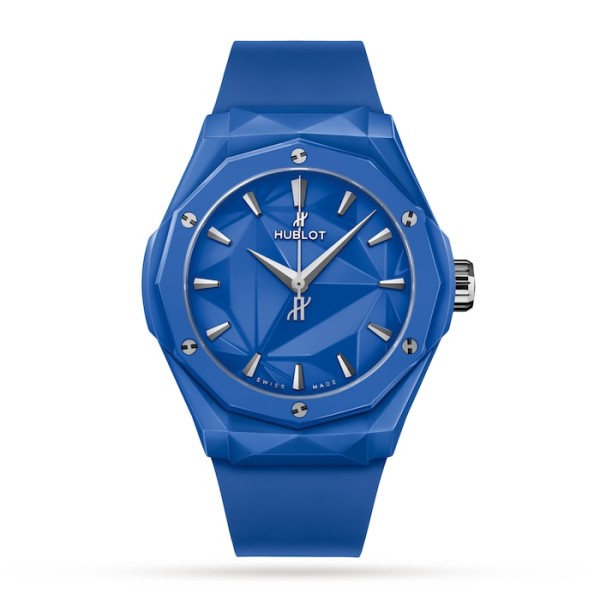 Hublot Classic Fusion Men Automatic Blue Rubber Watch 550.ES.5100.RX.ORL21