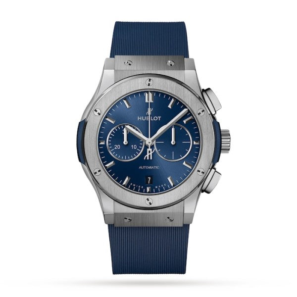 Hublot Classic Fusion Men Automatic Blue Rubber Watch 541.NX.7170.RX