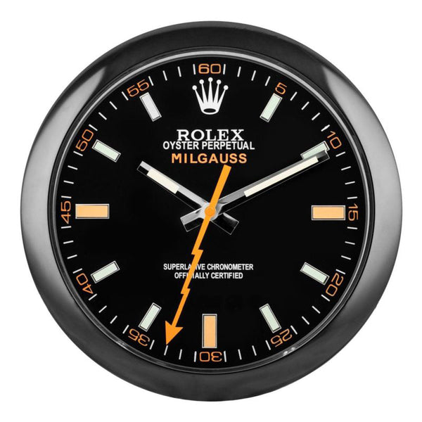 Milgauss Wall Clock | All Black Orange Dial