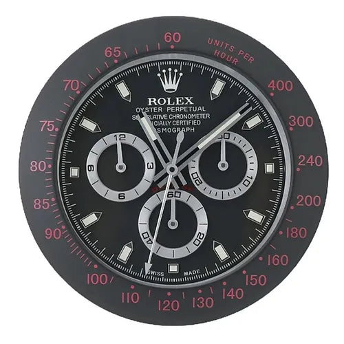 Daytona Wall Clock | Black & Red Style