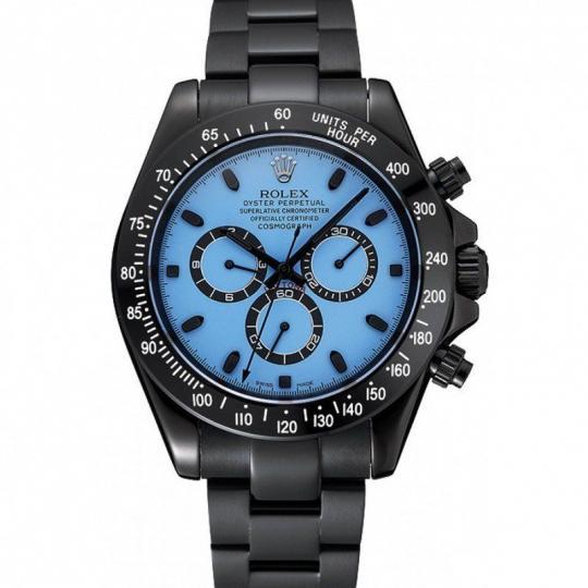 Replica Rolex Cosmograph Daytona Blue And Black Dial Black Stainless Steel Case And Bracelet 1454250