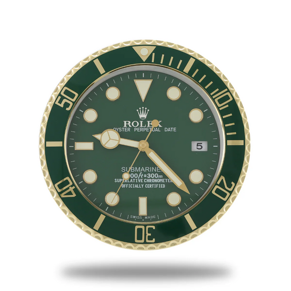 Submariner Wall Clock Hulk | Green & Gold