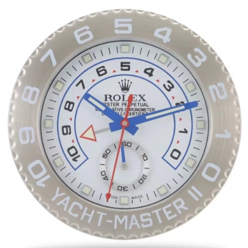 Yachtmaster II Wall Clock | Silver & White Style