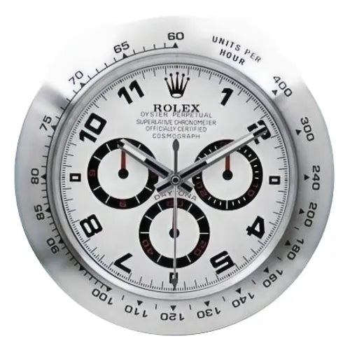 Daytona Wall Clock | Silver Style