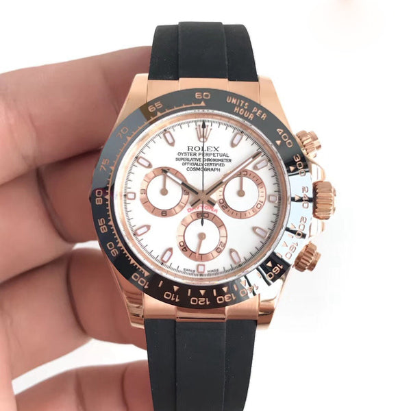 Replica Rolex Daytona Cosmograph 116515LN AR Factory Rose Gold White Dial Swiss