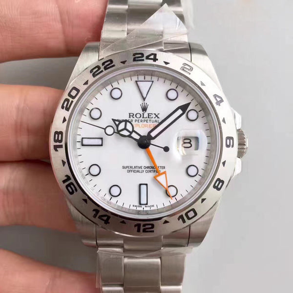 Replica Rolex EXPLORER II Noob factory Stainless Steel white