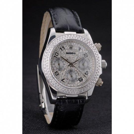 Replica Rolex Daytona Lady Stainless Steel Case Crystal Studded Bezel Crystal Studded Dial