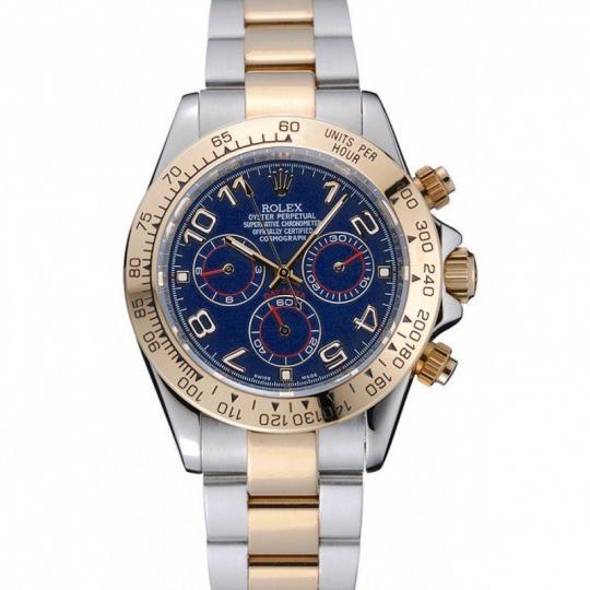 Replica Rolex Cosmograph Daytona Blue Dial Two Tone Stainless Steel Bracelet 1454246