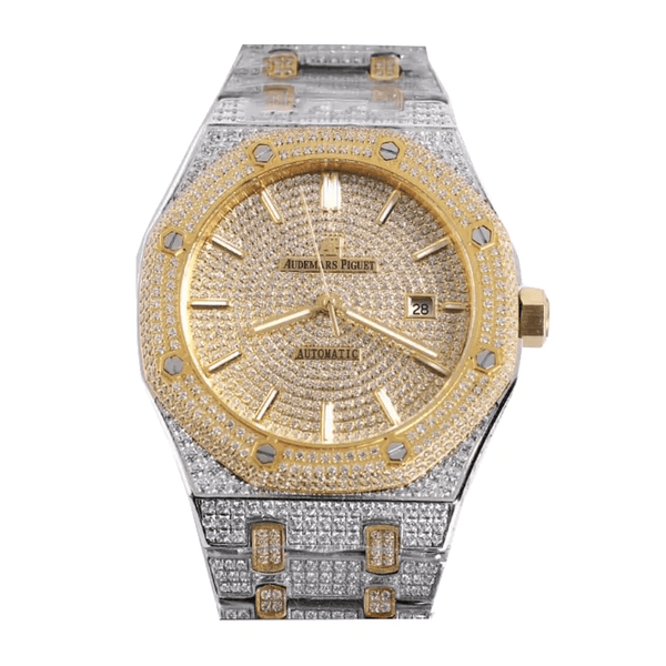 Audemars Piguet Royal Oak Selfwinding 41 mm. Yellow Gold/Silver/Gem Set Ref. 15400SR.OO.1220SR.01