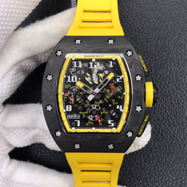 KV Richard Mille RM-011 forged carbon brazing fiber &#8220;Yellow Storm&#8221; yellow storm